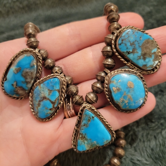 Native American Jewelry - Morenci Turquoise Necklace